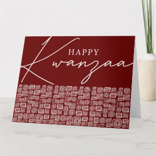 Bold Red Happy Kwanzaa Single Photo Holiday Card