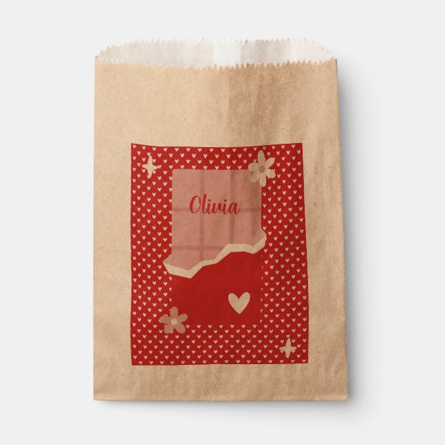 Bold Red Heart Love Design – Perfect for Custom Gi Favour Bags (Front)