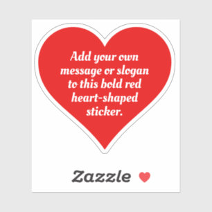 Bold Red Heart Shape with Your Text.