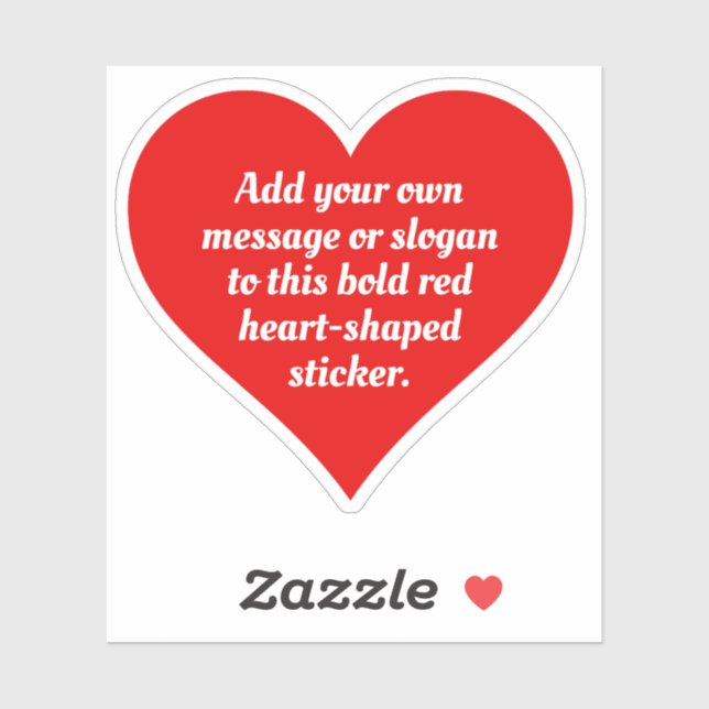 Bold Red Heart Shape with Your Text. (Sheet)