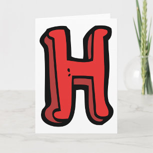 Bold Red Letter H Fun Alphabet Card