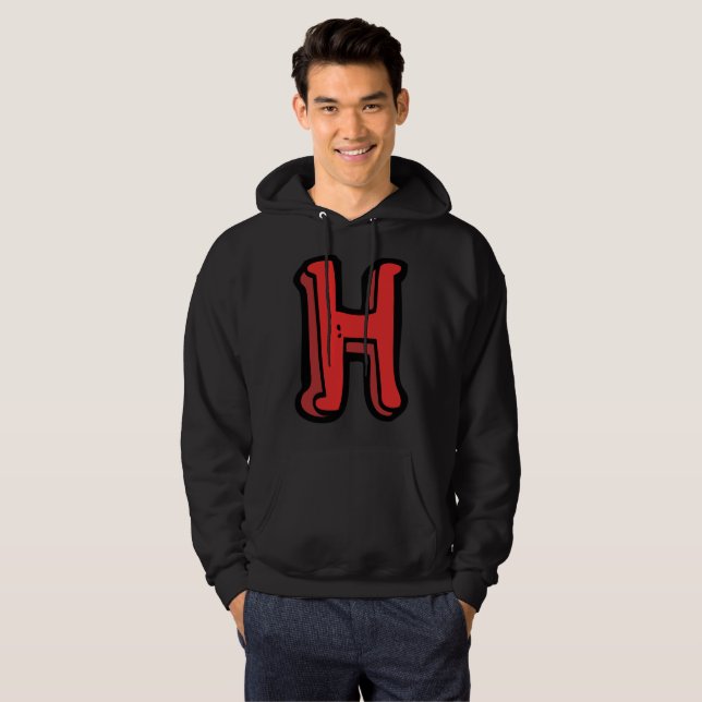 Bold Red Letter H Fun Alphabet Hoodie (Front Full)