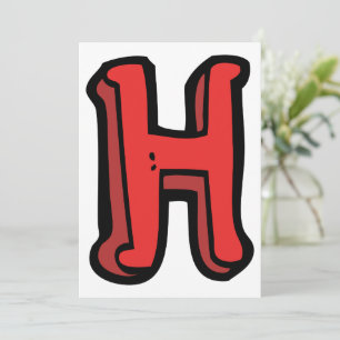 Bold Red Letter H Fun Alphabet Invitation