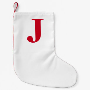 Bold Red Letter or Initial Small Christmas Stocking