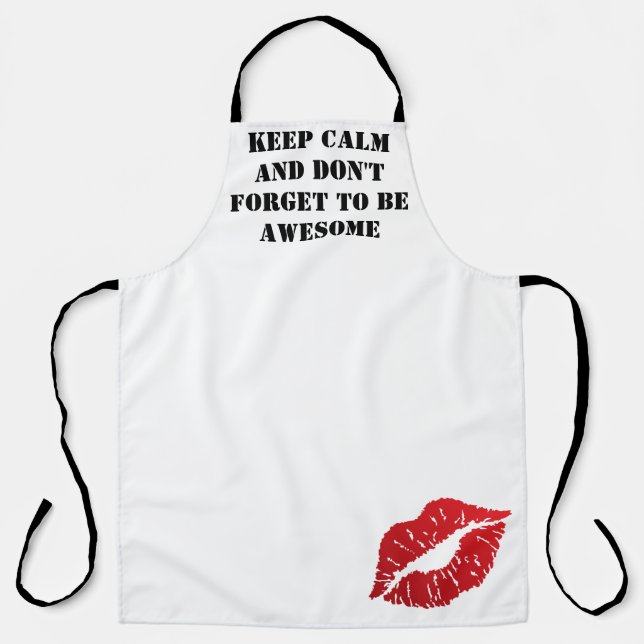 Bold Red Lips Aesthetic Apron (Front)