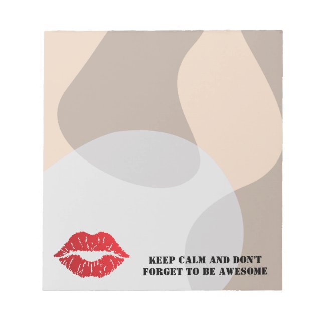 Bold Red Lips Aesthetic Notepad (Front)