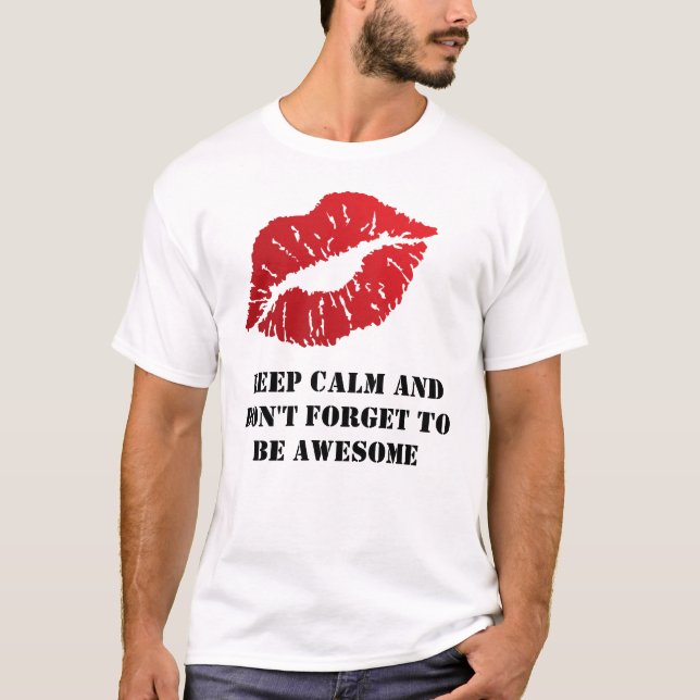 Bold Red Lips Aesthetic T-Shirt (Front)