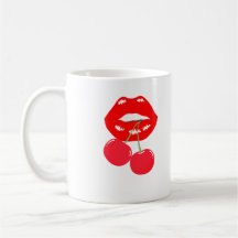 Bold Red Lips & Cherry Bite Mug