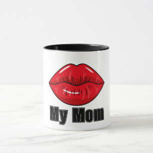 Bold Red Lips My Mum Mug Fun Stylish Gift