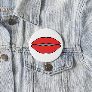 Bold Red Lips Pop Art 7.5 Cm Round Badge