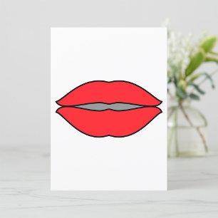 Bold Red Lips Pop Art Invitation