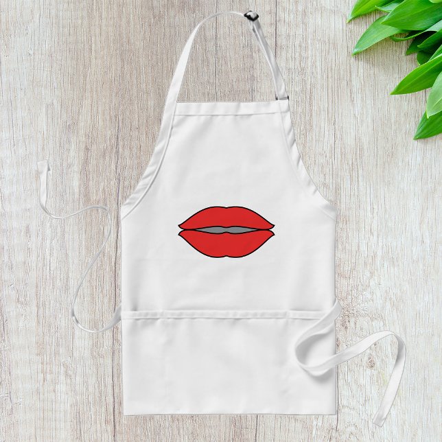 Bold Red Lips Pop Art Standard Apron (Creator Uploaded)