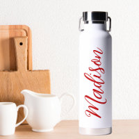 Bold Red Name Handwritten Script Custom