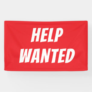Bold Red NOW HIRING Banner – Customisable Business