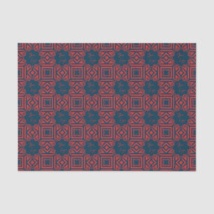 Bold Red on Navy Pattern Custom Business Logo  Tissue Paper
