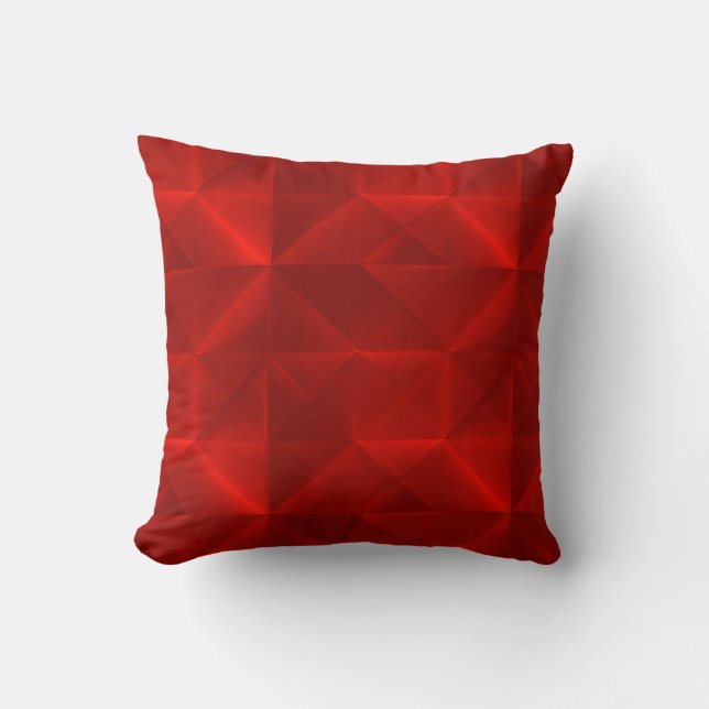 Bold Red Origami Pattern Cushion (Front)