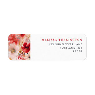Bold Red & Pink Abstract Wedding Return Address