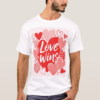 Bold Red Pink "Love is the Answer" Graphic Tee