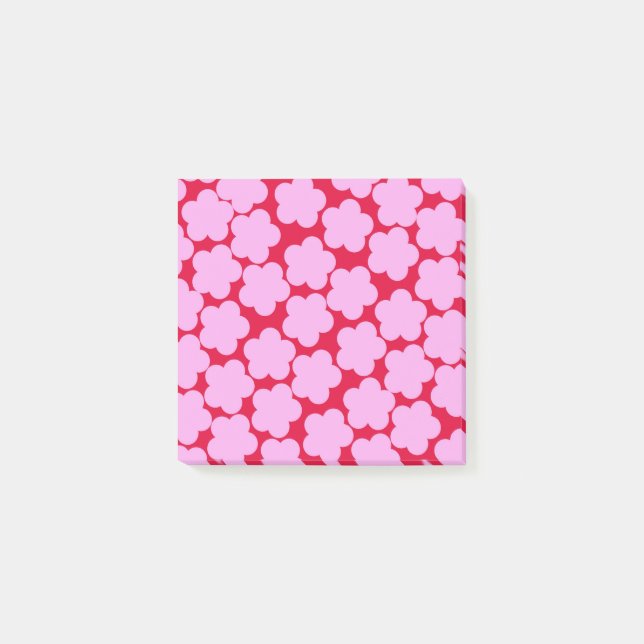 Bold Red & Pink Whimsical Flower Spring & Summer Post-it Notes (Front)