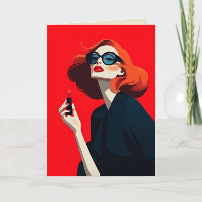 Bold Red Retro Glamour Invitation (Front)