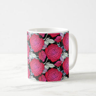 Bold Red Roses Floral Elegance Coffee Mug