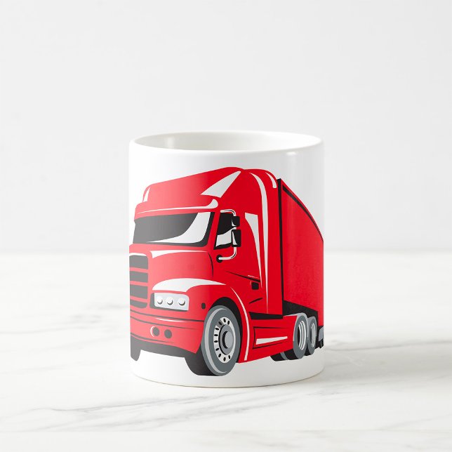 Bold Red Semi-Truck Big Rig Trucker  Coffee Mug (Creator Uploaded)