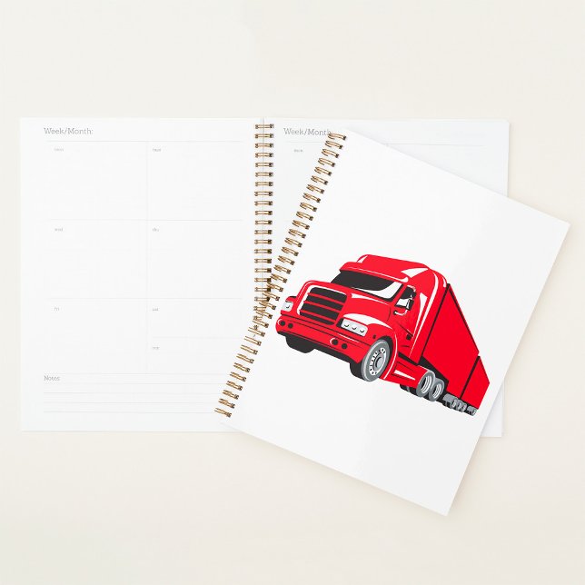 Bold Red Semi-Truck Big Rig Trucker  Planner (Creator Uploaded)
