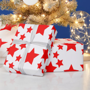 Bold Red Stars Wrapping Paper