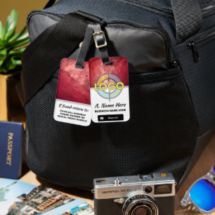 Bold Red Stone Branding ID Custom Logo Contact Luggage Tag