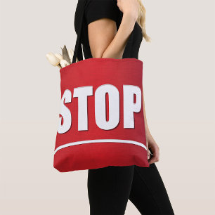 Bold Red Stop Sign Tote Bag