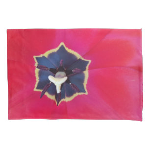 Bold Red Tulip Flower Macro Nature Photography Pillowcase