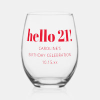 Bold Red Typography 21st Birthday Party Custom
