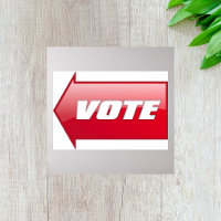 Bold Red Vote Arrow Sign Election Campaign Voting