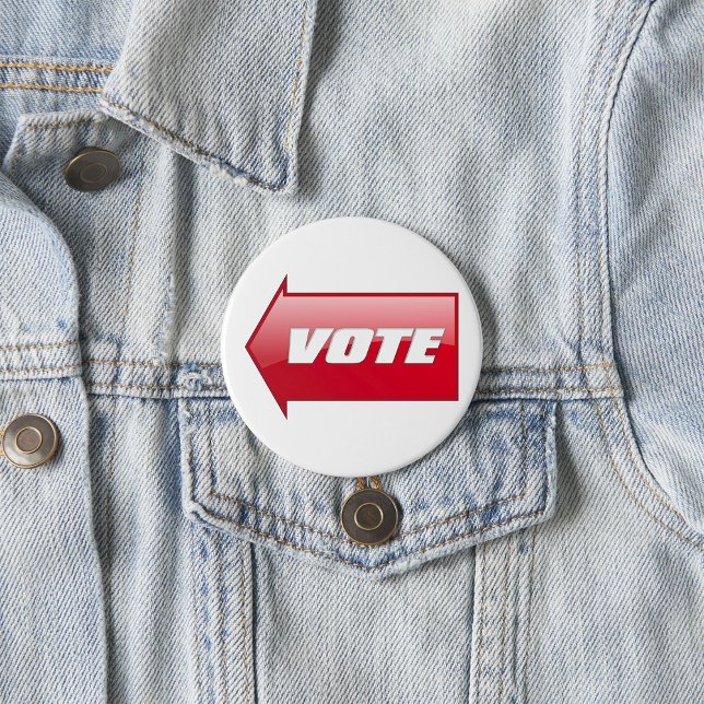 Bold Red Vote Arrow Sign Election Campaign Voting  7.5 Cm Round Badge (Creator Uploaded)