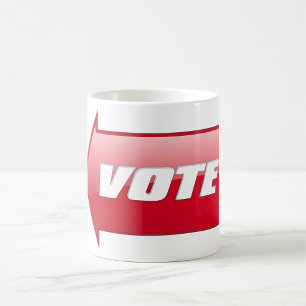Bold Red Vote Arrow Sign Election Campaign Voting  Coffee Mug