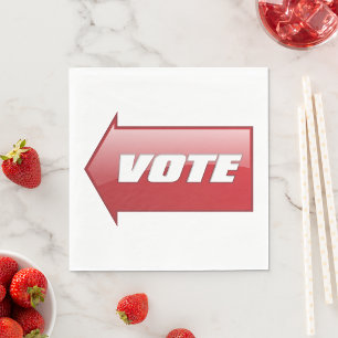 Bold Red Vote Arrow Sign Election Campaign Voting  Napkin