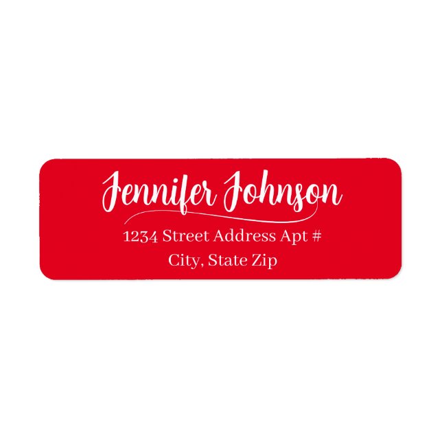 Bold Red Wedding Script Return Address Envelope  (Front)