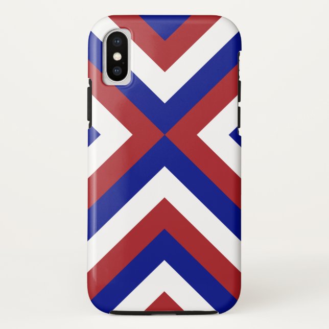 Bold Red, White, and Blue Chevrons Case-Mate iPhone Case (Back)