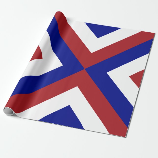 Bold Red, White, and Blue Chevrons Wrapping Paper (Unrolled)