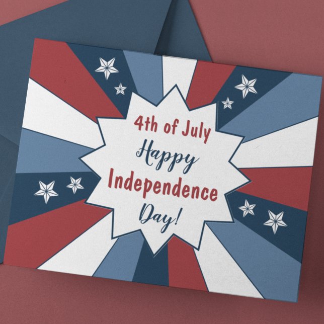 Bold Red White and Blue Patriotic Stars Holiday Postcard (Creator Uploaded)