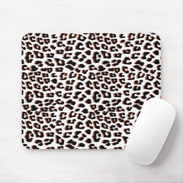 Bold Reddish Brown Leopard Print Mouse Mat (With Mouse)
