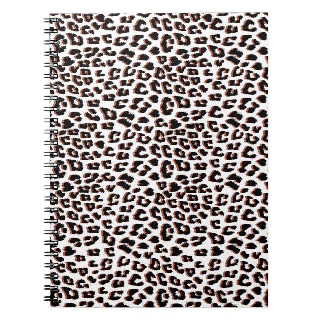 Bold Reddish Brown Leopard Print Notebook (Front)