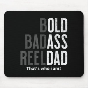 Bold reel dad gag funny fishing fathers day mouse mat