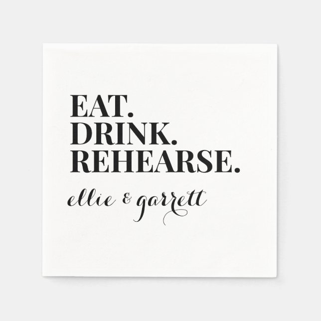 Bold Rehearsal Dinner Napkin (Front)