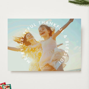 BOLD religious MERRY GRATEFUL THANKFUL & BLESSED Holiday Card