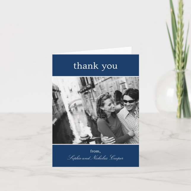 Bold Reminder Thank You Cards (Navy) (Front)