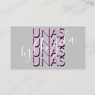 Bold Repeat Eyelashes Salon Nails Unas Pink Business Card