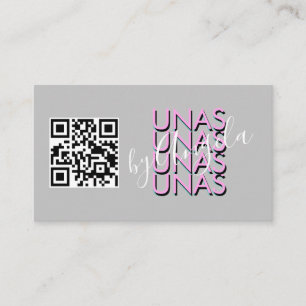 Bold Repeat Eyelashes Salon Nails Unas Pink QR Business Card