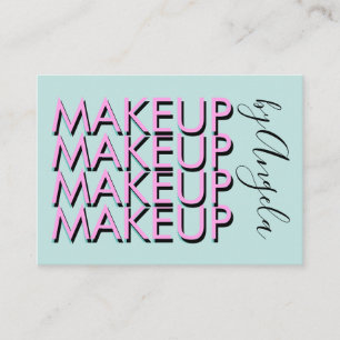 Bold Repeat Makeup Salon Nails Eyelashes Pink Business Card