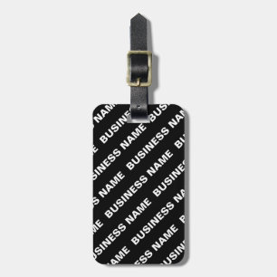 Bold Repeating Editable Name   Simple Black White Luggage Tag